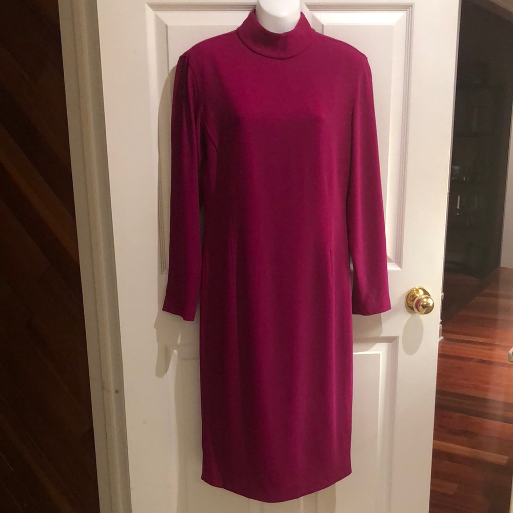 Vintage Magenta Long Sleeve Dress